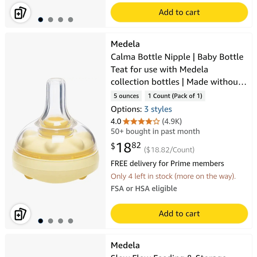 Medela Calma Bottle Nipple And Bottle lot